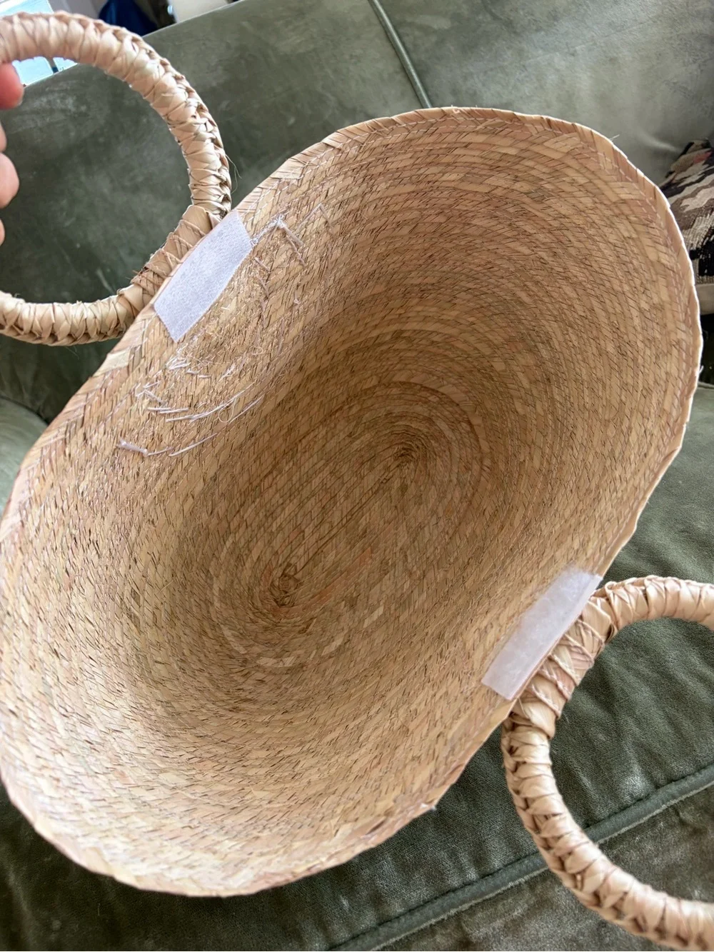 Handwoven Straw Tote with Shell Accent - Natural - Picture 4 of 4